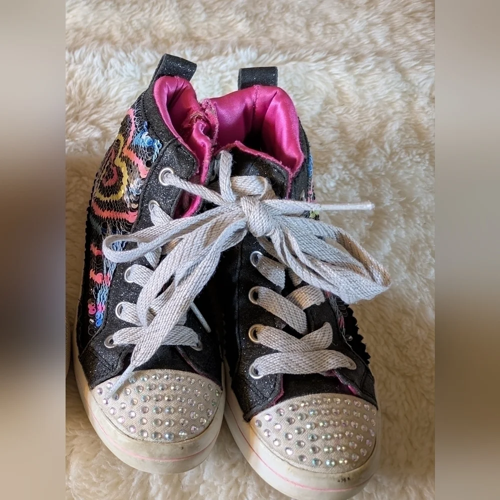 Skechers Sequin Boots Sneakers Girls Sz 12.